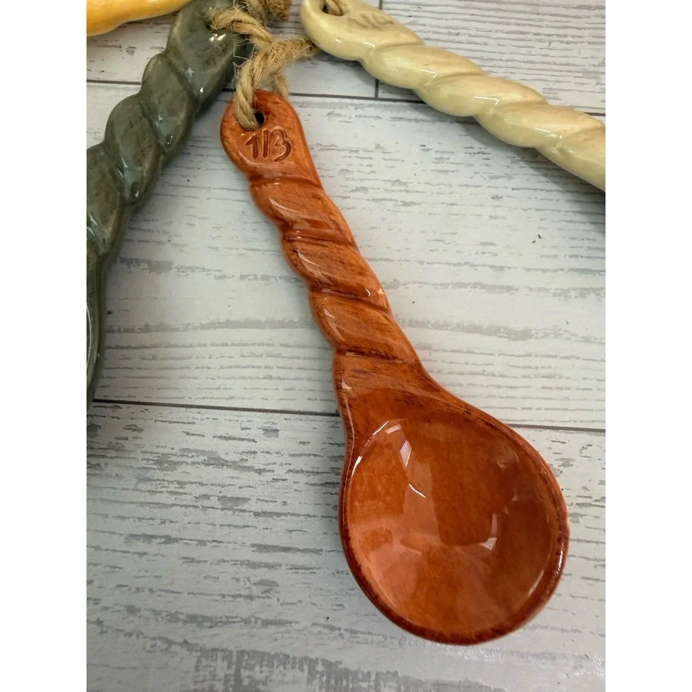 Vintage Artimino Tuscan Countryside Ironstone Stoneware Set Measuring Spoons EUC